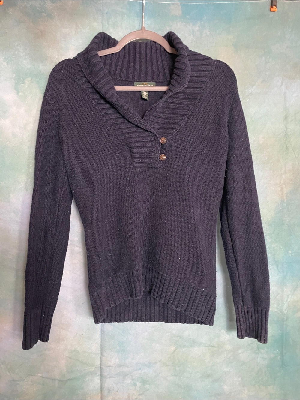 Shawl Collar Knit Sweater - Black